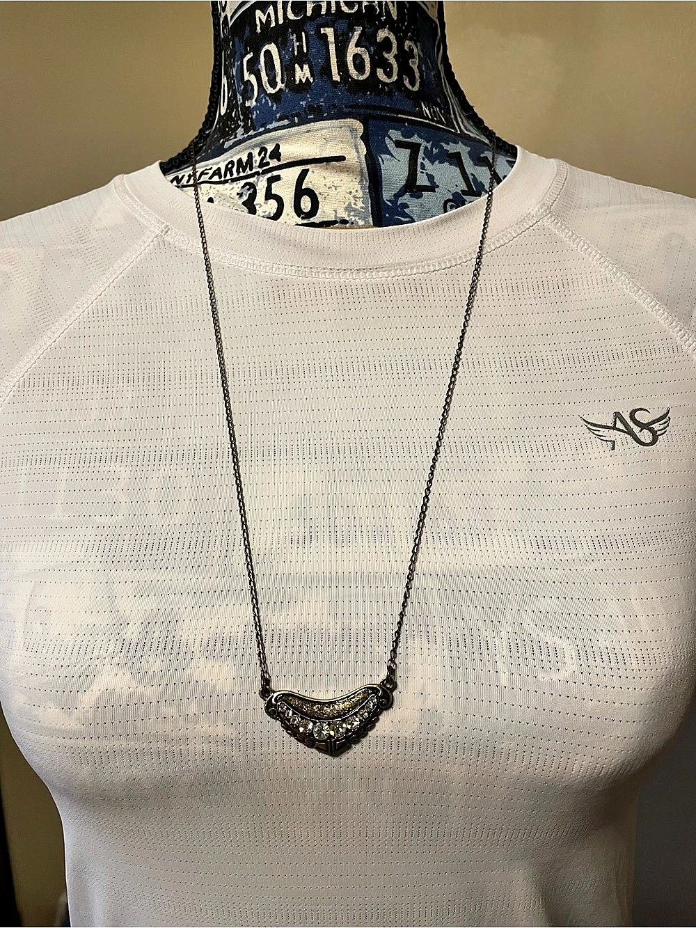 J.Crew Ornate Pendant Necklace in Gold & Black